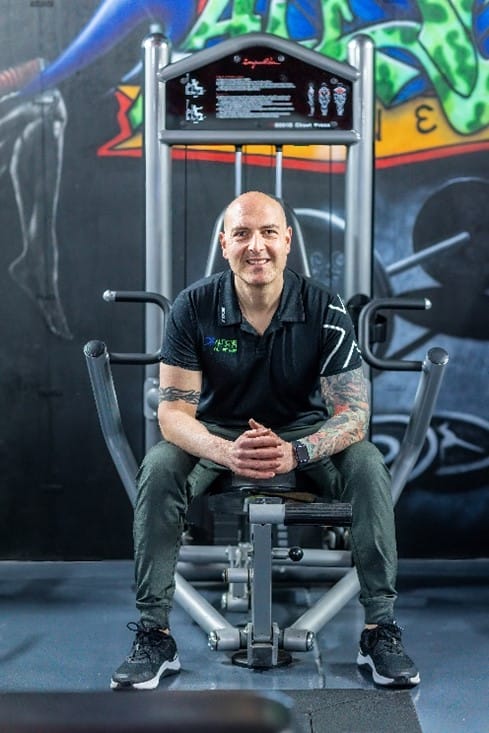 Mark training client in studio