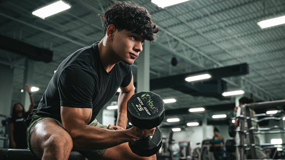 Gym session focused on building muscle strength